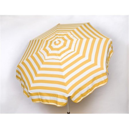 GAN EDEN Italian 6 ft. Umbrella Acrylic Stripes Yellow And White - Patio Pole GA2416881